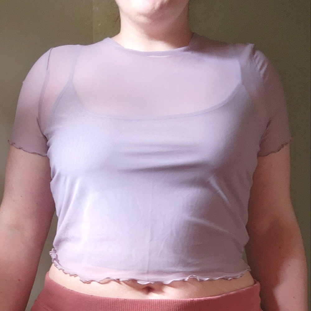 Hollister Mesh Top with Tank in Lavender